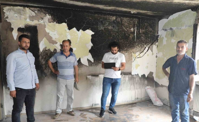 Şehzadeler Belediyesinden evi yanan aileye destek