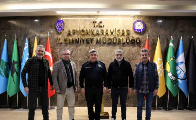 Manisalı Gazeteciler,  Afyon İl Emniyet Müdürü Mahmut Ay’ı ziyaret etti